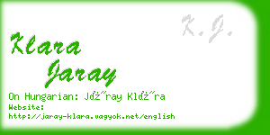 klara jaray business card